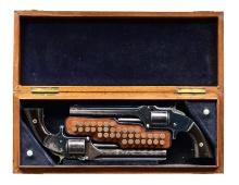 FINE CIVIL WAR CASED PAIR OF SMITH & WESSON NO. 2
