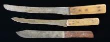 GROUP OF 3 LARGE BUTCHER KNIVES FROM MILTON VON