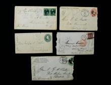 FIVE POSTAL COVERS ADDRESSED TO GENERAL GEORGE