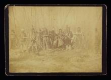LARGE ALBUMEN PHOTO OF STAGED INDIAN CAPTURE OF
