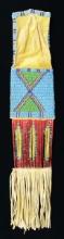 FINE NATIVE AMERICAN DOUBLE SIDED BEADED & QUILL