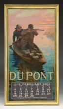 FRAMED DUPONT EXPLOSIVES 1906 CALENDAR.