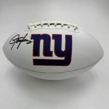 Autographed/Signed Lawrence Taylor New York Giants Full Size F/S White Panel Logo Football BAS COA