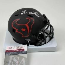 Autographed/Signed John Metchie III Houston Texans Eclipse Mini Football Helmet JSA COA