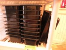 (38) Black Plastic Salad Bar Inserts