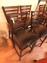 (4) Ladder Back Metal Chairs