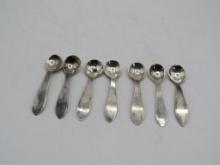 (7) Jean Sterling Silver Salt Spoons