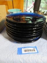 (10) Blown Cobalt Glass Plates
