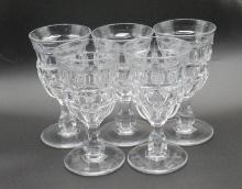 (5) Pressed Glass Water Glasses