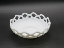 Imperial Open Lace Milk Glass Bowl