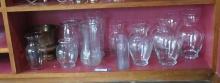 (13+) Asst. Glass & Metal Large Vases
