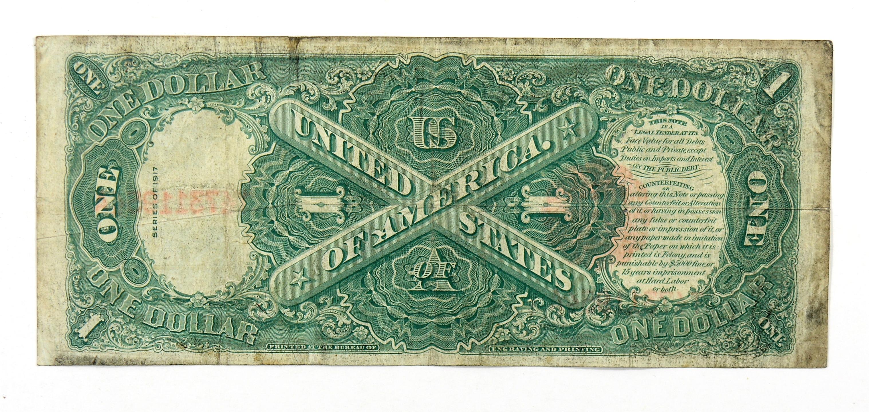 1917 United States $1 Large Bank Note