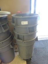 ROUND GRAY TRASH CANS