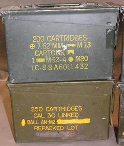 Four 30 Cal Metal Ammo Cans