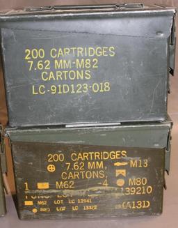 Four 30 Cal Metal Ammo Cans