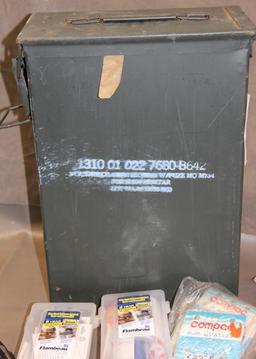 Mixed Fishing Tackle in Ammo Can