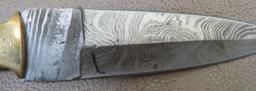 Custom Damascus Pattern Boot Knife