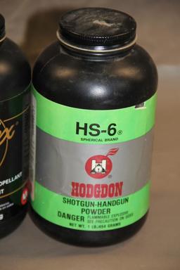 Three Full and Partial Containers Hodgdon Powders NO SHIPPING