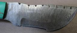 Damascus Pattern Saw back Blade Heavy Camp or Survival Knife