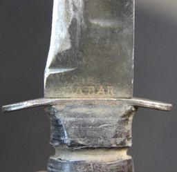 WWII Ka-Bar USMC Fight Knife in Leather Sheath