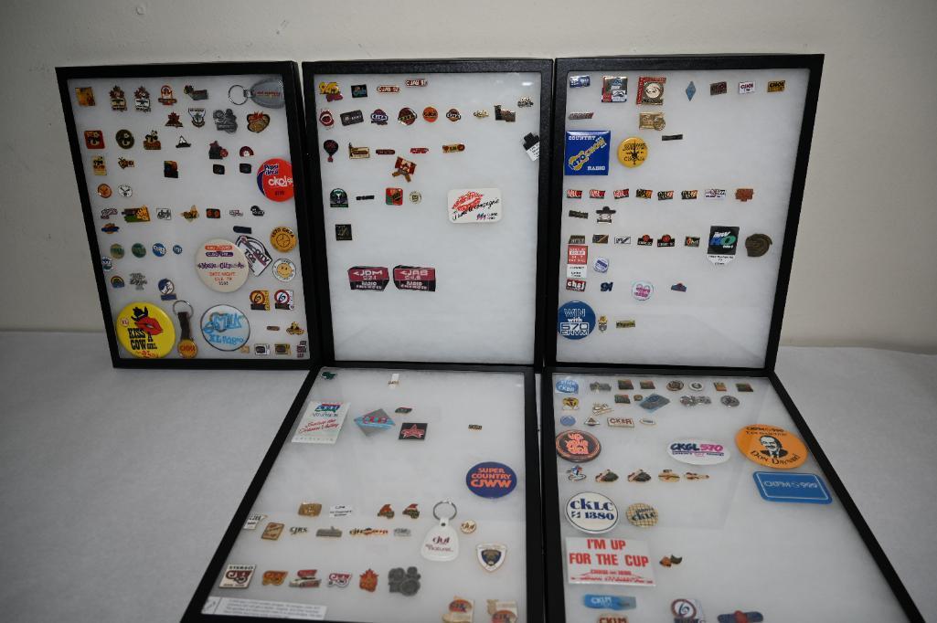 Radio Advertising Collector Pins Grouping