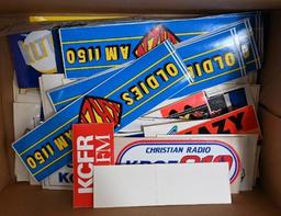 Box of Vintage Radio Bumper Stickers