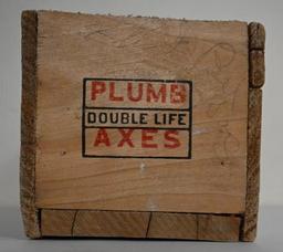 Antique Plumb Double Life Axes Wooden Box