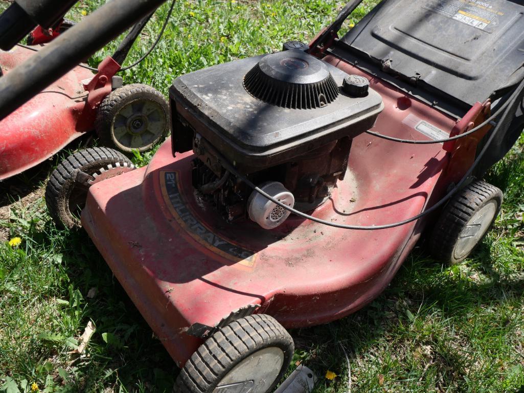 Three Lawn Mowers & Two Spreaders