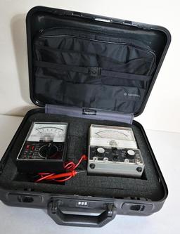 Two Volt Meters with 16.5x14x6.5" Samsonite Hard Case