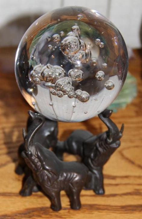 Collection of Elephants and 2 Crystal Balls