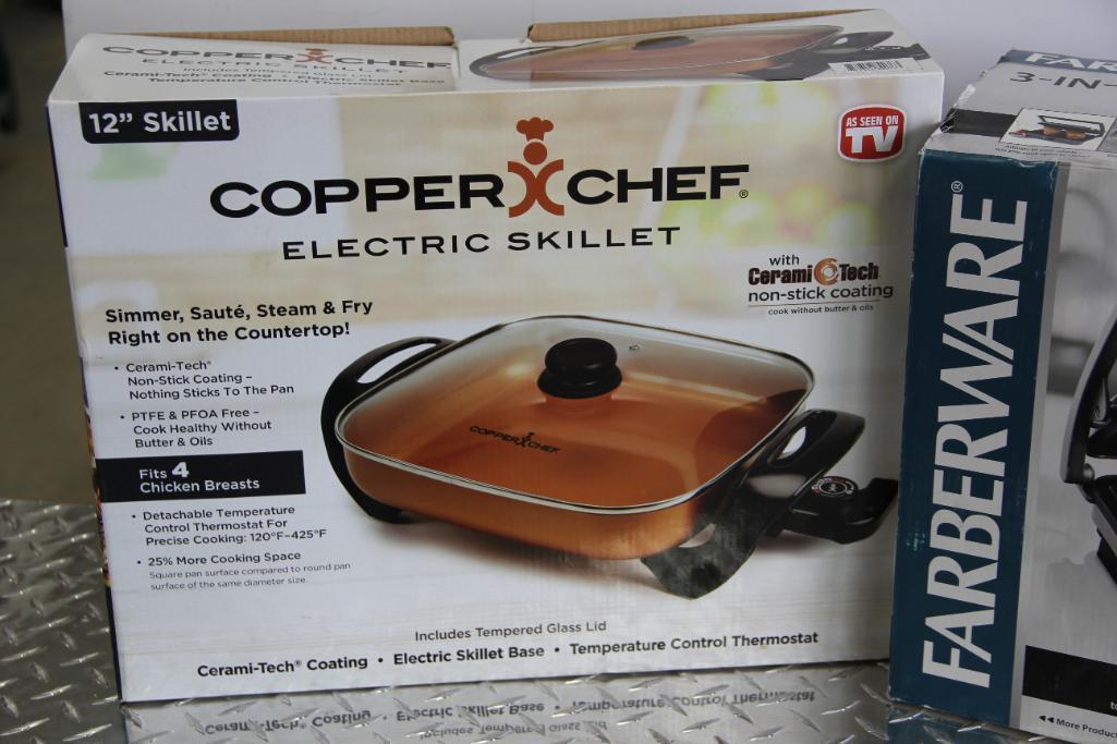 Copper Chef Electric Skillet and Faberware 3-in-1 Grill