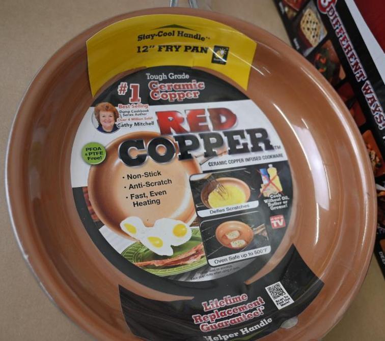 Copper 10" Square Pan with 12" Fry Pan