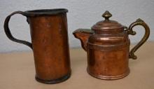 Antique Copper Cup & Pot