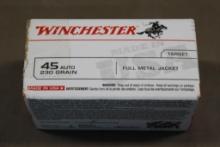 100 Rounds Winchester 45 Auto FMJ Ammunition