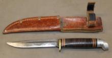 Western Knife in Leather Sheath