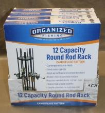 Case of 4 Organized Fishing 12 Capacity Round Rod Racks