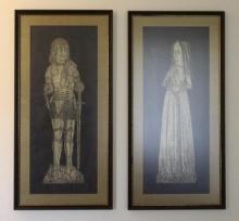 Pair of Framed Brass Rubbings