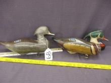 2 Harry Hobbs 1950 Wood Duck Decoys