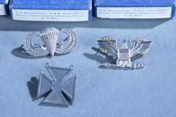 U.S. insignia and medals.