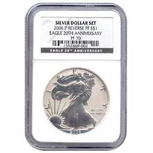 Certified 2006 20th Anniversary American Eagle Silver Reverse Proof PF70
