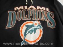 Miami Dolphins Black Hooded Sweatshirt, Size Large, 1 lb 3 oz