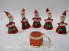 Metallic Foil Christmas Ornaments, Five Santas and a Drum, 2 oz