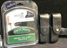 Uncle Mikes Size 10 Holster and Aker 2 Clip Leather Belt Case 510-2