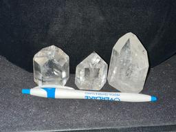 3 Solid Crystal Formations Clear Quartz
