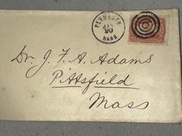 Scarce Mailed envelope from 1867 with George Washington 3 cent stamp