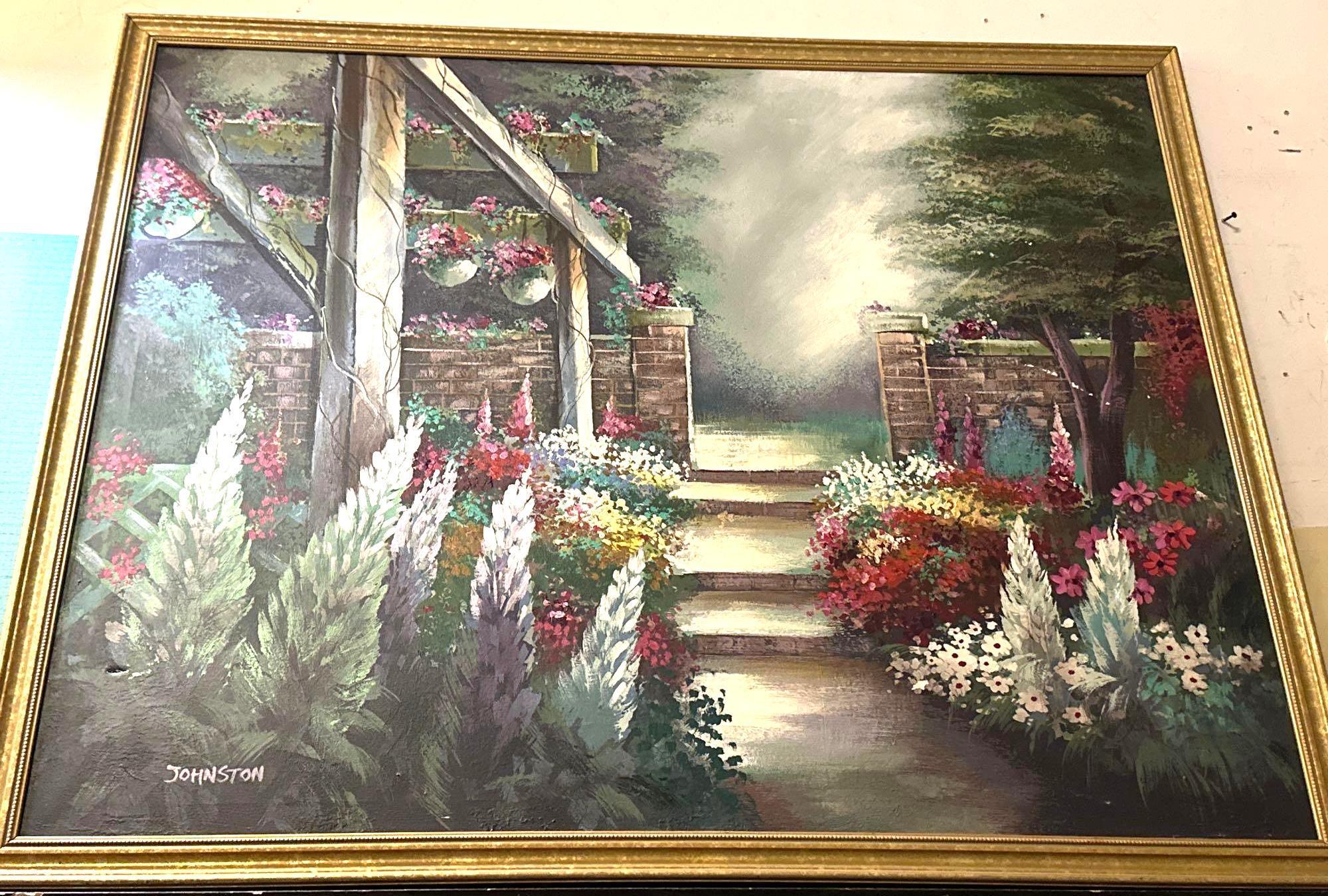 Framed Large Beautiful Painting signed 46" x 44"