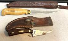 Fixed Blade Knife Lot- Vintage Old Timer and J.Marttiini Finland Both w/sheaths