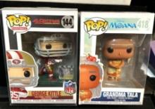 2 NIB Pop Figures- Moana Grandma Tala and 49 ERS George Kittle