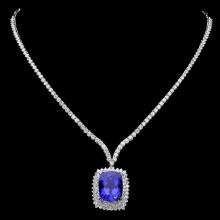 18k 17.50ct Tanzanite 7.35ct Diamond Necklace