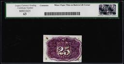 1863 Second Issue 25 Cents Fractional Currency Note Fr.1290 Legacy Choice New 63